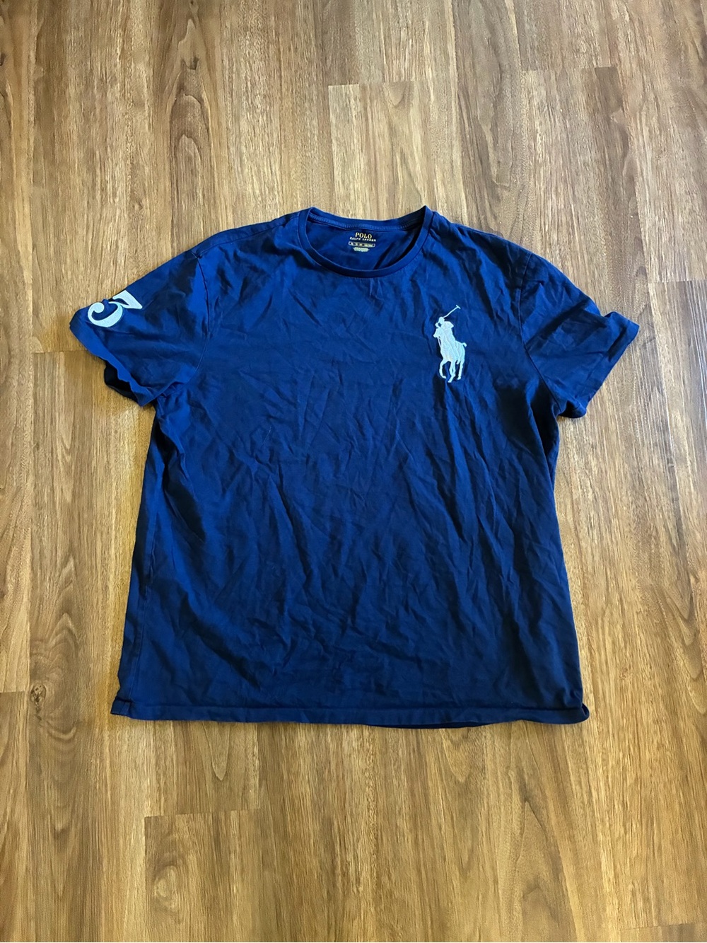 Polo Ralph Lauren Men’s Tee Shirt Big Pony Size XL Navy Blue Short Sleeve